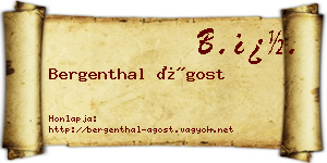 Bergenthal Ágost névjegykártya